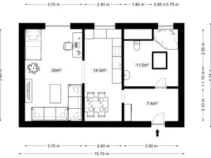 Prodej bytu 1+1, Trutnov - Dolní Předměstí, Polská, 57 m2
