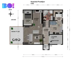 Pronájem bytu 4+kk, Prostějov, Krasická, 80 m2