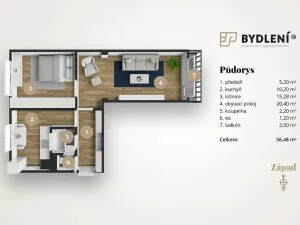 Prodej bytu 2+1, Teplice, Svojsíkova, 56 m2
