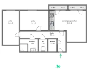 Pronájem bytu 3+kk, Šatov, 70 m2