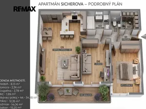 Prodej bytu 3+kk, Praha - Kyje, Sicherova, 79 m2