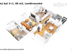 Prodej bytu 3+1, Moravská Třebová, Lanškrounská, 80 m2