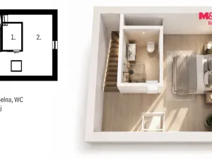Prodej bytu 2+1, Praha - Lochkov, K celinám, 54 m2