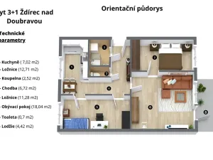 Prodej bytu 3+1, Ždírec nad Doubravou, nám. 9. května, 63 m2