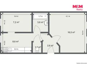 Prodej bytu 2+1, Dalovice, Průběžná, 42 m2