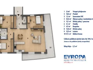 Prodej bytu 4+kk, Břeclav, třída 1. máje, 104 m2