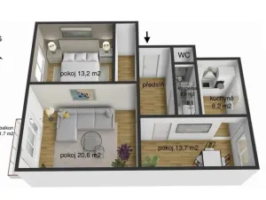 Prodej bytu 3+1, Znojmo, Jindřicha Hořejšího, 69 m2