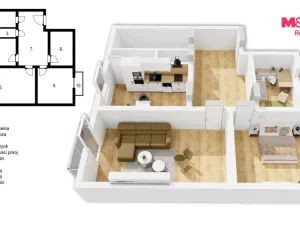 Prodej bytu 3+1, Dvůr Králové nad Labem, Karolíny Světlé, 74 m2