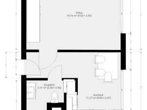 Pronájem bytu 1+1, Brno, Jasanová, 34 m2