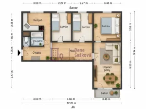 Prodej bytu 4+1, Nová Bystřice, Tovární, 81 m2