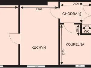 Prodej bytu 2+kk, Mladé Buky, 43 m2