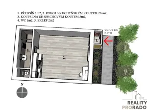 Prodej bytu 1+kk, Brno, bratří Sapáků, 33 m2