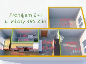 Pronájem bytu 2+1, Zlín, L. Váchy, 54 m2