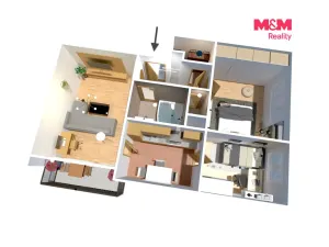 Prodej bytu 3+1, Vimperk - Hrabice, 63 m2