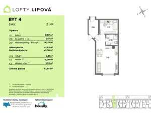 Prodej bytu 2+kk, Hodonice, 43 m2
