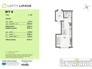 Prodej bytu 1+kk, Hodonice, 33 m2