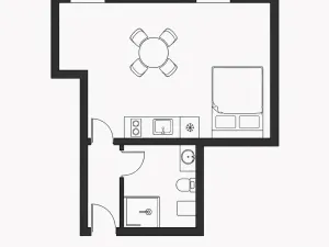 Pronájem bytu 1+kk, Praha - Žižkov, Ondříčkova, 30 m2