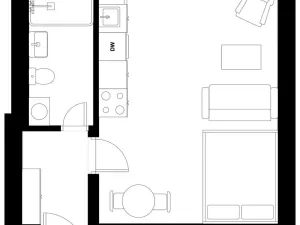 Pronájem bytu 1+kk, Praha - Nusle, U Pernštejnských, 30 m2