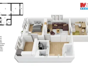 Prodej bytu 3+1, Pardubice, Jana Zajíce, 70 m2