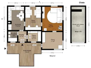 Prodej chaty, Načeradec - Pravětice, 75 m2