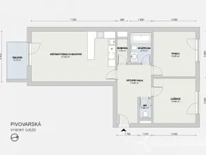 Prodej bytu 3+kk, Vysoký Újezd, Pivovarská, 86 m2