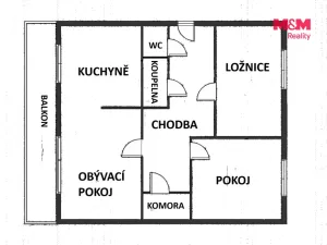 Pronájem bytu 3+1, Kladno - Kročehlavy, Děčínská, 67 m2