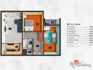 Prodej bytu 3+1, Praha - Modřany, Levského, 62 m2