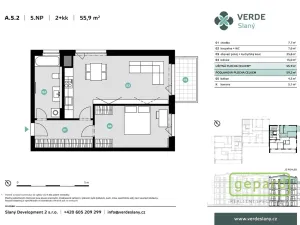 Pronájem bytu 2+kk, Slaný - Kvíček, U Benaru, 55 m2