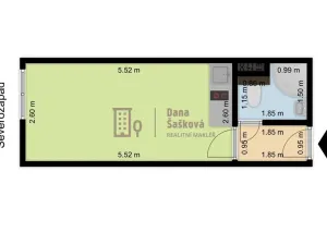 Pronájem bytu 1+kk, Jindřichův Hradec - Jindřichův Hradec I, nám. Míru, 20 m2
