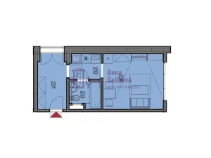 Pronájem bytu 1+kk, Jindřichův Hradec - Jindřichův Hradec III, sídliště Vajgar, 25 m2