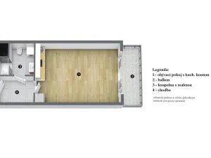 Pronájem bytu 1+kk, Praha, Kabešova, 33 m2