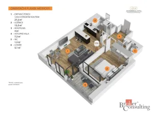 Prodej bytu 2+kk, Praha - Vysočany, Pechmanových, 54 m2