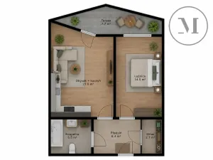 Pronájem bytu 2+kk, České Budějovice, Jírovcova, 55 m2