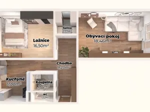 Prodej bytu 2+1, Brno, Stará osada, 68 m2