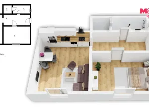 Pronájem bytu 2+kk, Rychnov nad Kněžnou - Dlouhá Ves, 53 m2