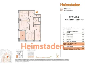 Pronájem bytu 3+1, Praha - Holešovice, U Pergamenky, 61 m2