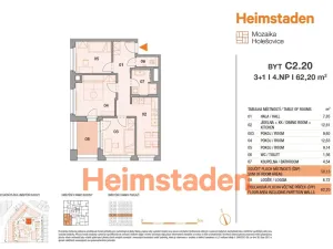 Pronájem bytu 3+1, Praha - Holešovice, U Pergamenky, 61 m2
