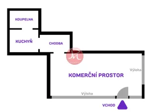 Pronájem obchodního prostoru, Vsetín, Záviše Kalandry, 53 m2