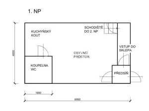 Prodej rodinného domu, Zlín, Mostní, 56 m2