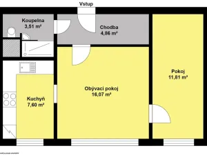 Pronájem bytu 2+1, Praha - Hlubočepy, Štěpařská, 47 m2