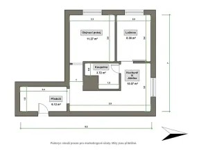 Pronájem bytu 2+1, Vsetín, Jiráskova, 45 m2