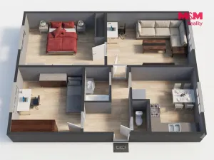 Prodej bytu 3+1, Bukovany, 65 m2