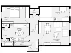 Pronájem bytu 3+1, Praha - Nové Město, Hálkova, 102 m2