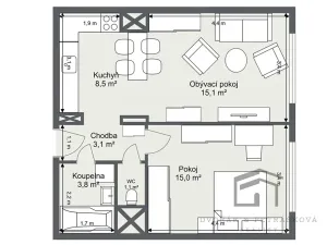 Prodej bytu 1+1, Praha - Háje, Bajkonurská, 52 m2