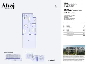 Prodej bytu 2+kk, Praha, Československého exilu, 57 m2