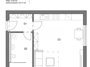 Pronájem bytu 1+kk, Hořovice, Smetanova, 40 m2