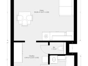 Pronájem bytu 1+kk, Brno, Spodní, 32 m2