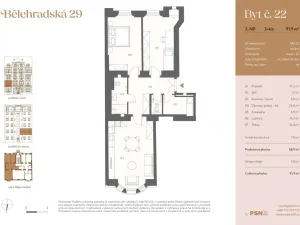 Prodej bytu 3+kk, Praha, Bělehradská, 82 m2
