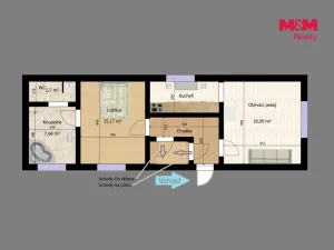 Pronájem rodinného domu, Močovice, 88 m2