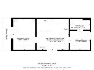 Pronájem bytu 2+kk, Praha - Kyje, Za černým mostem, 42 m2